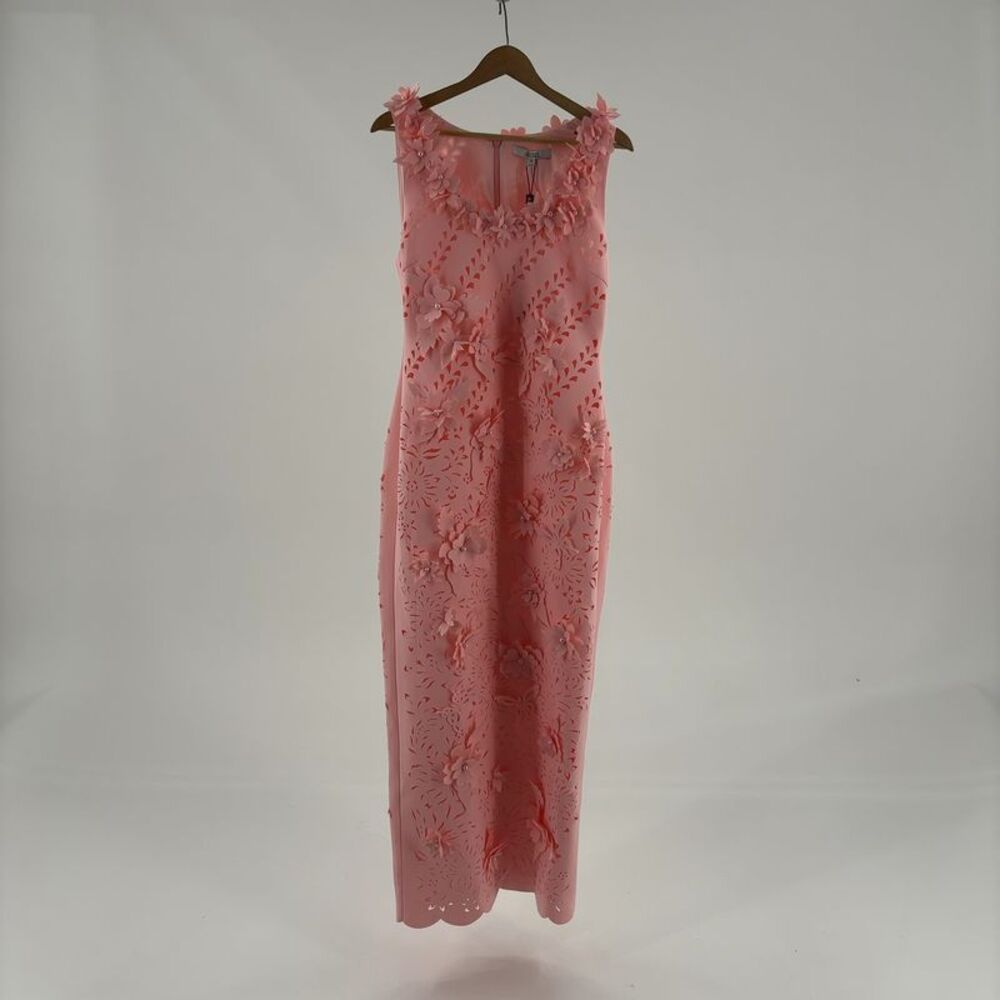 Badgley Mischka 3D Flowers Pearls Gown